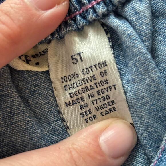 Y2K Cherokee Denim Skirt with Pink Trim – Size 5T - Picture 5 of 6